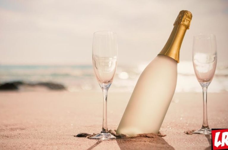 шампанское, море, бокалы