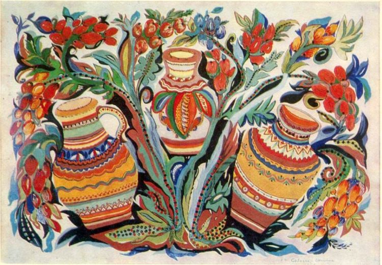 художница, Кувшинчики и виноград, Анна Собачко-Шостак, живопись, Украина, картины, 