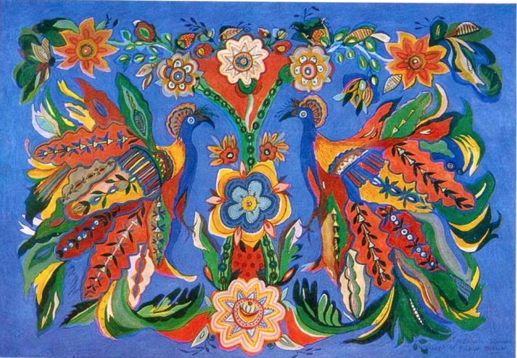 художница, Жар-птицы 1964, Анна Собачко-Шостак, живопись, Украина, картины, 