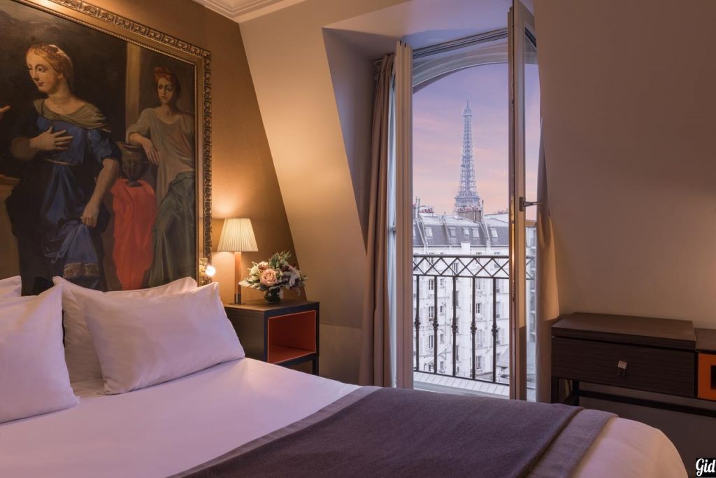 Hotel Le Walt, отели Парижа, отели с видом на Эйфелеву башню, Париж, Франция, вид из окна