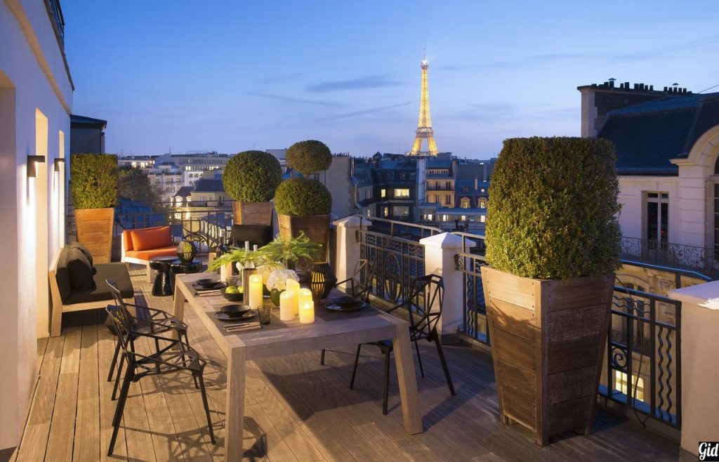 Hotel Marignan Champs-Elysées, отели Парижа, отели с видом на Эйфелеву башню, Париж, Франция