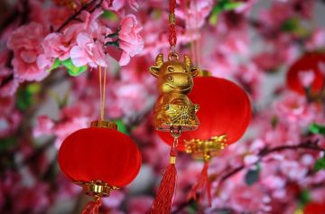 Китайский Новый год, декорации, год Быка